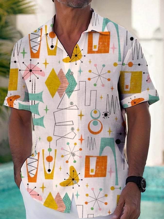 Stylish Men's Printed Shirt - Loose Fit & Casual Short Sleeve Top - Buy Center