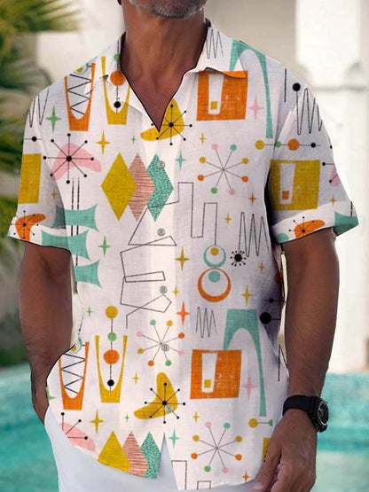 Stylish Men's Printed Shirt - Loose Fit & Casual Short Sleeve Top - Buy Center