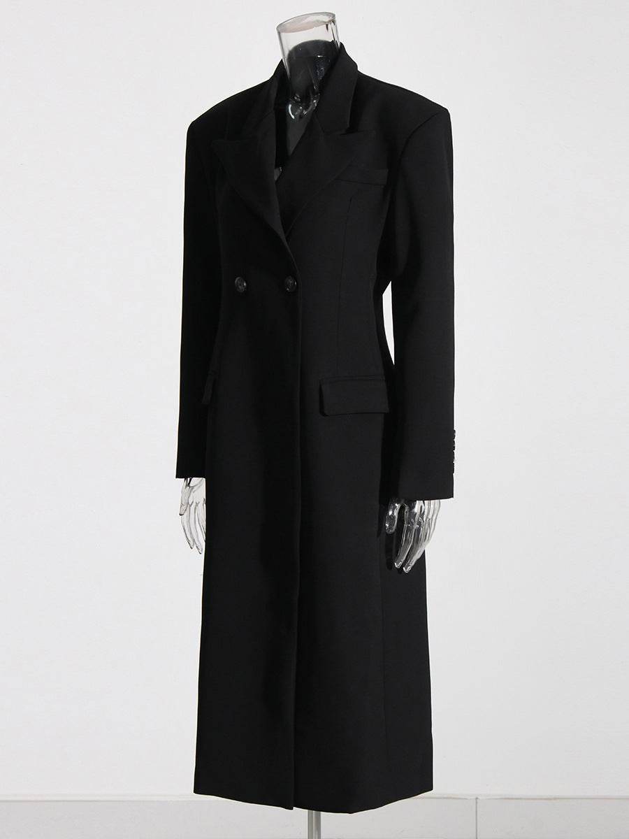Buycenter Elegant Black Trench Coat - Women's Fashionable Outerwear - Buy Center