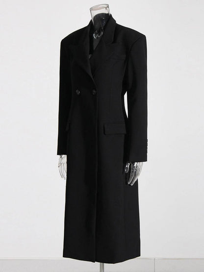 Buycenter Elegant Black Trench Coat - Women's Fashionable Outerwear - Buy Center