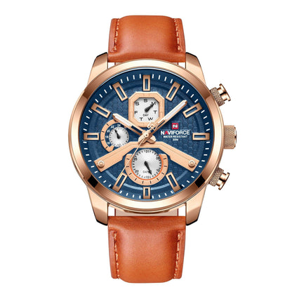 Men's Luminous Waterproof Watch - Stylish Leather Band, Large Dial - Buy Center