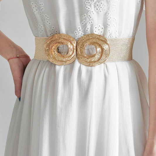 Women's Bohemian Metal Circle Belt - Adjustable Elastic Fashion Accessory - Buy Center