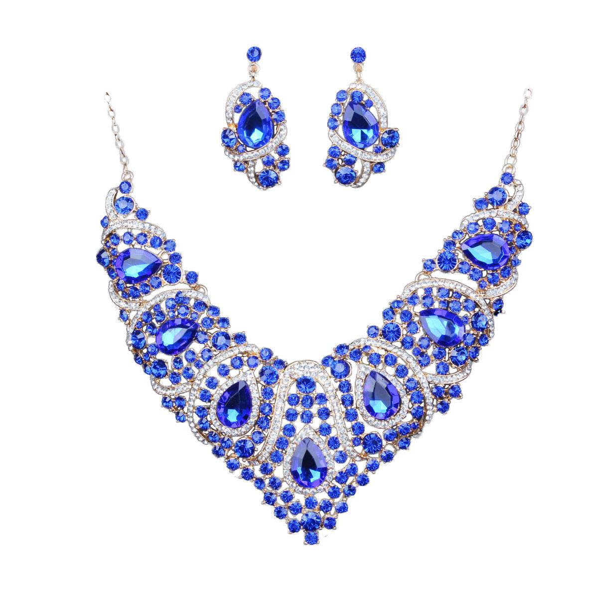 Colorful Bridal Necklace & Earring Set - Geometric Gemstone Jewelry 2025 - Buy Center