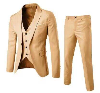 Buycenter Slim-Fit Three-Piece Suit Set - Korean Formal Wear for Winter - Buy Center