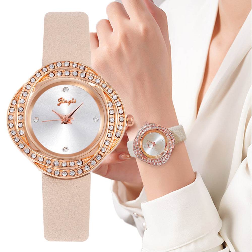 Buy Center Women's Quartz Watch - Elegant Diamond Dial & Multiple Colors - Buy Center
