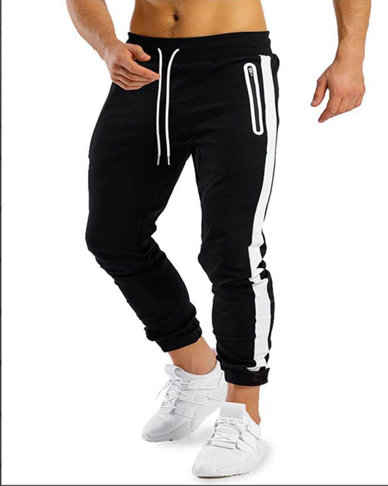 Men's Trendy Running Fitness Trousers - Velcro, Moisture-Wicking Design - Buy Center