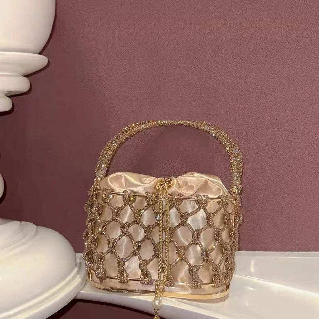 Gold & Silver Rhinestone Clutch - Hand-Woven Birdcage Design 2025 - Buy Center