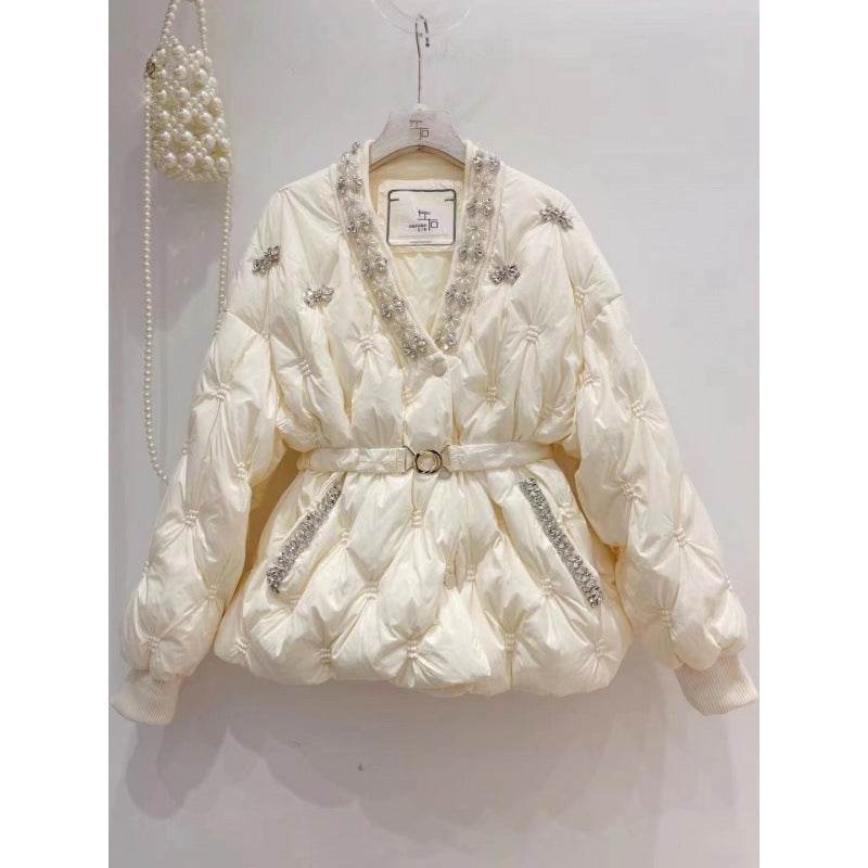 Buycenter V Neck Down Jacket Coat for Women - Stylish & Warm Trench - Buy Center