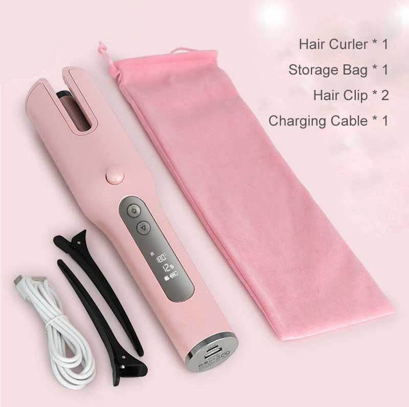 Wireless Automatic Curler - Ceramic Heat, LCD Screen & USB Rechargeable - Buy Center
