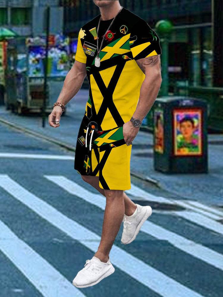 3D Digital Thermal Transfer Men's T-Shirt Suit - Stylish Casual & Sports Fit - Buy Center