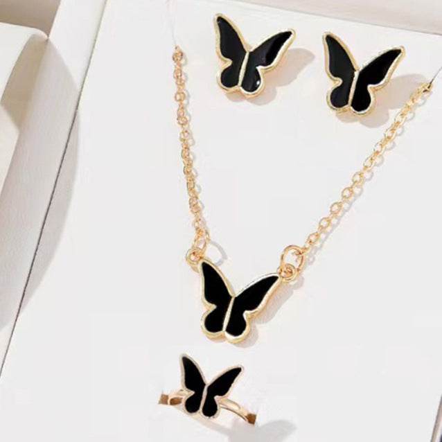 Buycenter 5PCS Butterfly Jewelry Set - Necklace, Earrings, Ring & Bracelet - Buy Center
