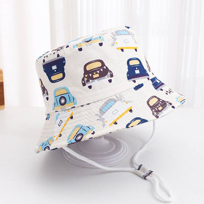 Cute Children's Printed Sunscreen Hat - Stylish Cotton Fedora for UV Protection - Buy Center
