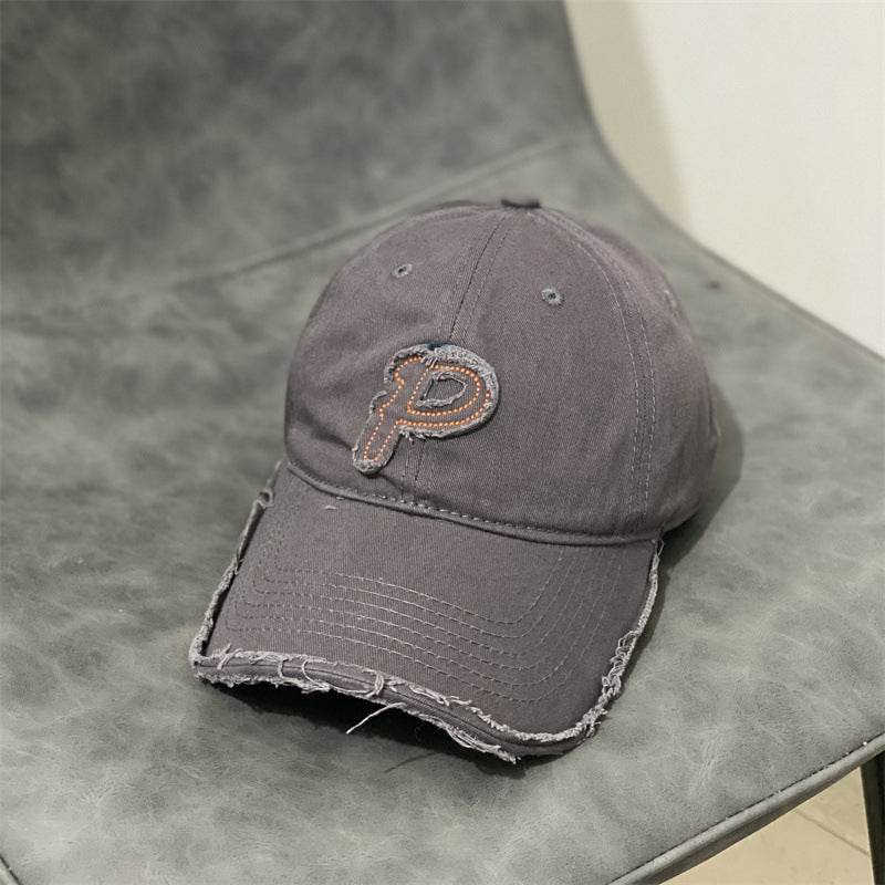 Buycenter Edged P Letter Baseball Cap - Soft, Stylish for Couples - Buy Center