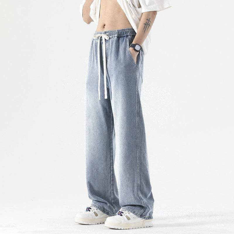 Buycenter Loose Drawstring Trousers - Vintage Blue, Mud Yellow, Gray - Buy Center