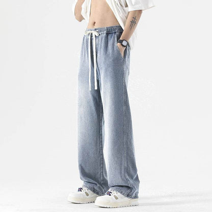 Buycenter Loose Drawstring Trousers - Vintage Blue, Mud Yellow, Gray - Buy Center