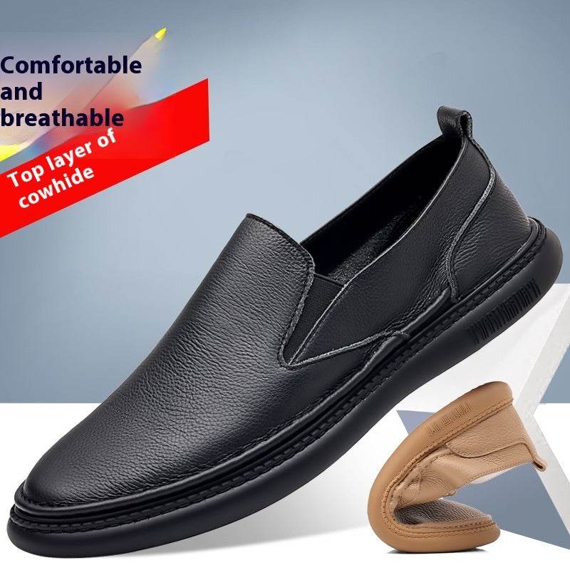 First Layer Cowhide Men's Leather Shoes - Casual Low Heel Comfort Style - Buy Center