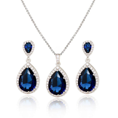 Elegant Zircon Water Drops Necklace & Earring Set - Bridal Jewelry 2025 - Buy Center