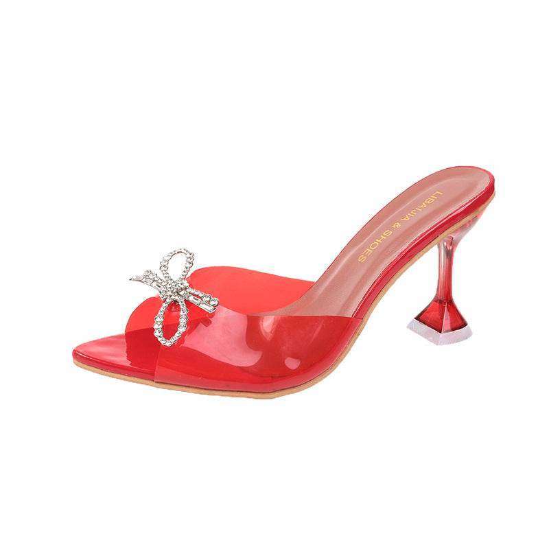 Buycenter Plus Size Red High Heels - Elegant Big Bow Wedding Shoes - Buy Center