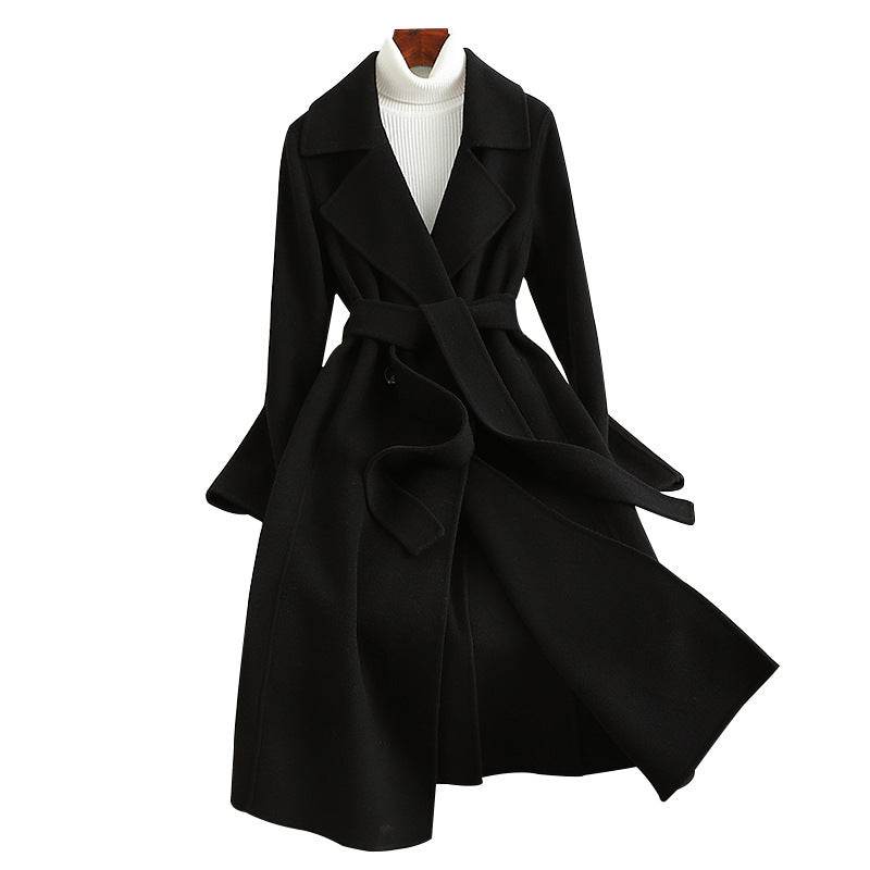 Slim Fit Cashmere Coat - Elegant Over-The-Knee Style in Multiple Colors - Buy Center