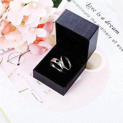 Women's Adjustable Silver Heart Shape Ring - Trendy & Elegant Design - Buy Center