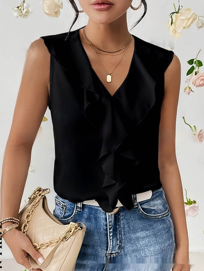 Buycenter Sleeveless Chiffon Shirt - Elegant Ruffles for Every Occasion - Buy Center