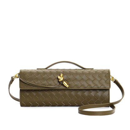Buycenter Woven Shoulder Bag - Genuine Leather Crossbody Clutch - Buy Center