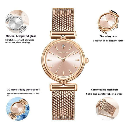 Women's Retro Mesh Strap Watch - Stylish & Waterproof for All Occasions - Buy Center