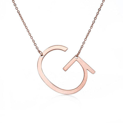 Fabulous Rose Gold Initial Letter Pendant Necklace - Premium K-Gold Design - Buy Center