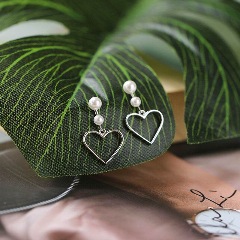 Handmade S925 Silver Heart Earrings - Trendy & Lightweight Jewelry - Buy Center