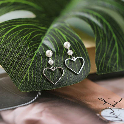 Handmade S925 Silver Heart Earrings - Trendy & Lightweight Jewelry - Buy Center