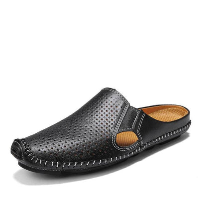 Buycenter Men's Hollow Semi-Slippers - Stylish & Breathable Comfort - Buy Center