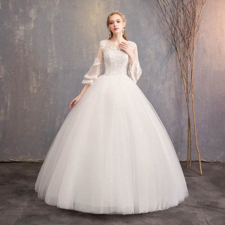 Elegant White Wedding Dress for Ages 40-49 - Premium Bridal Ball Gown 2025 - Buy Center