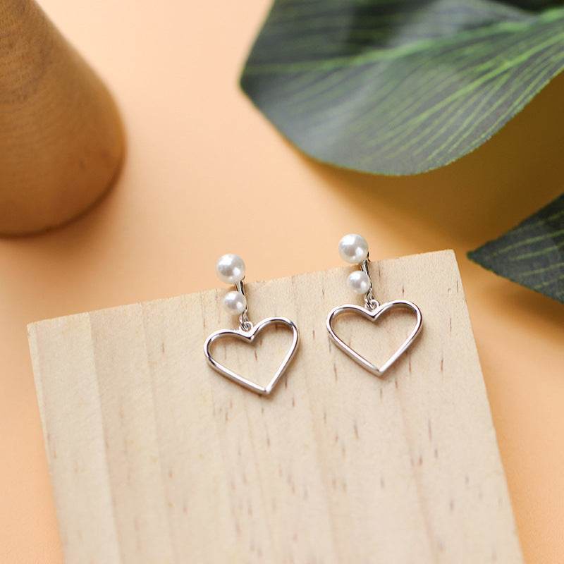 Handmade S925 Silver Heart Earrings - Trendy & Lightweight Jewelry - Buy Center
