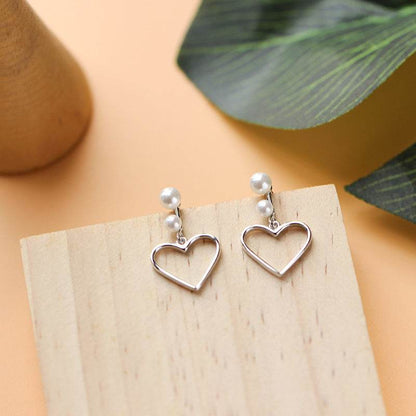Handmade S925 Silver Heart Earrings - Trendy & Lightweight Jewelry - Buy Center