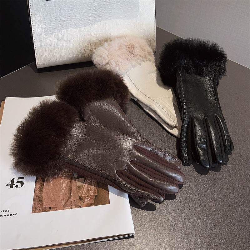 PU Leather Suede Gloves for Women - Touch Screen & Winter Warmth - Buy Center