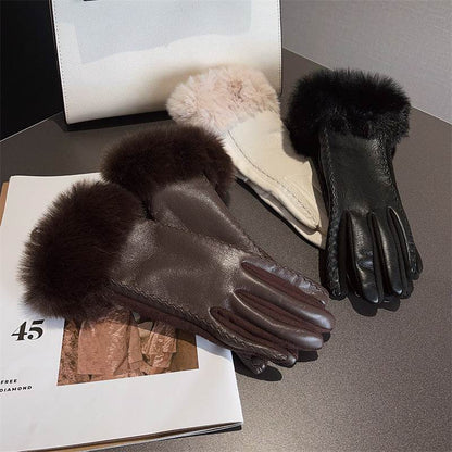 PU Leather Suede Gloves for Women - Touch Screen & Winter Warmth - Buy Center