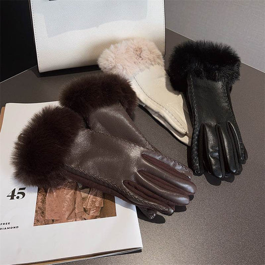 PU Leather Suede Gloves for Women - Touch Screen & Winter Warmth - Buy Center