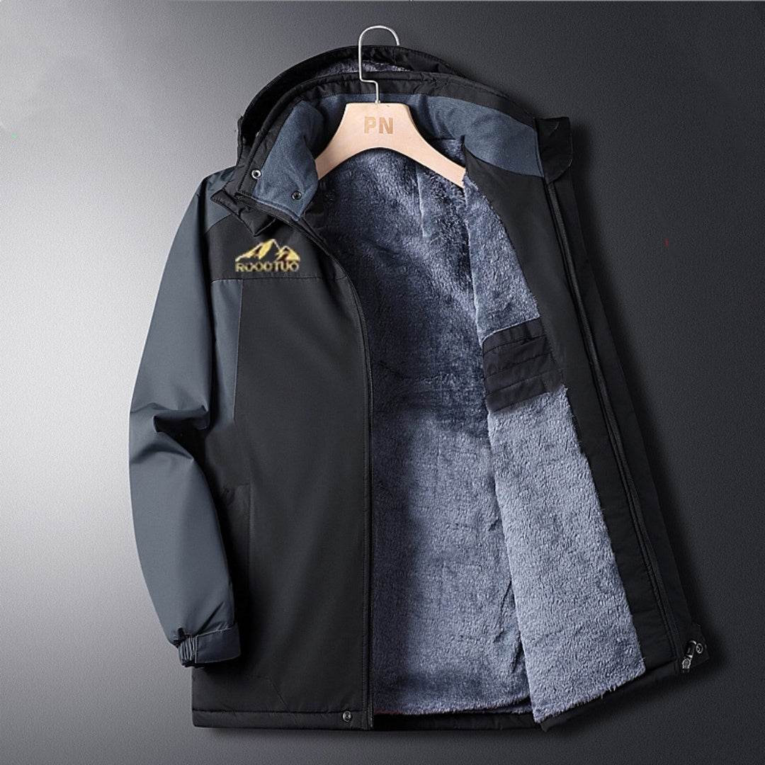 Men's Thick Velvet Waterproof Jacket - Windproof Outdoor Parka 2025 - Buy Center