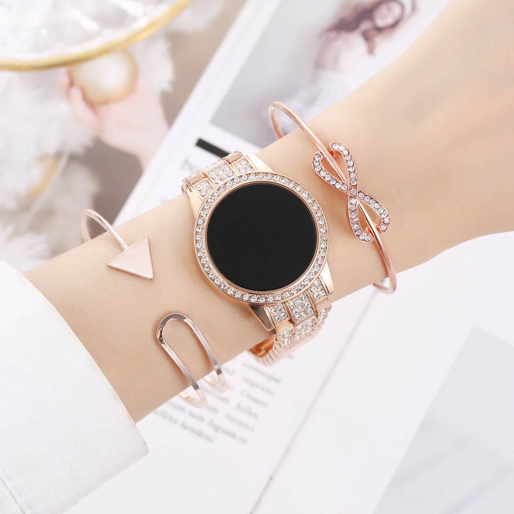 Buy Center Rose Gold LED Touch Screen Watch - Diamonds & Chronograph - Buy Center