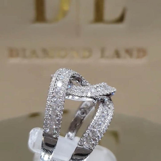 Women's DL Ring - Elegant X-Shaped Gold-Plated Ornament with Gems - Buy Center