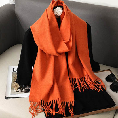 Solid Color Cashmere-like Scarf for Women - Warm, Quick-Drying Shawl - Buy Center