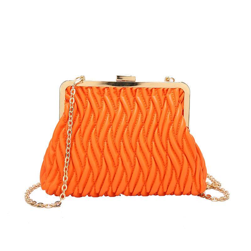 Buycenter Pleated Handbag - Chain Lock Design for Evening Outfits - Buy Center