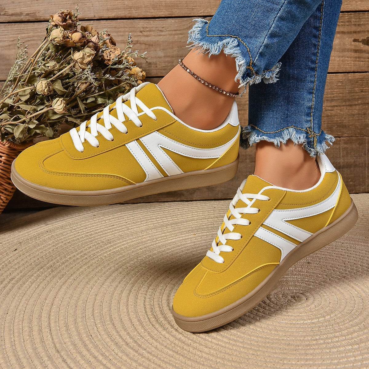 Casual Women's Lace-Up Round Toe Flats - Stylish Slip-On Shoes 2025 - Buy Center