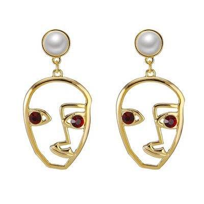 Elegant Korean Personality Pearl Design Earrings - Geometric Alloy Style - Buy Center