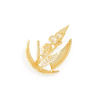Women's Sailboat Brooch - Elegant Micro Gold Inlaid Shell Pearls Accessory - Buy Center