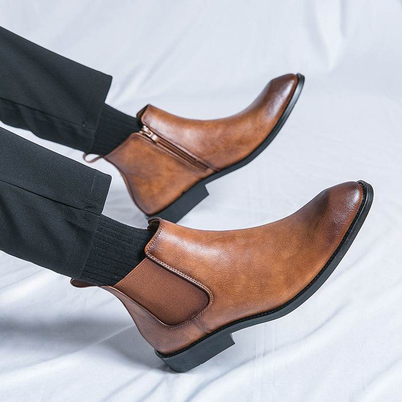 Retro Plus Size Short Boots for Men - Casual Fashion in Black & Brown - Buy Center