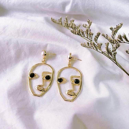 Elegant Korean Personality Pearl Design Earrings - Geometric Alloy Style - Buy Center