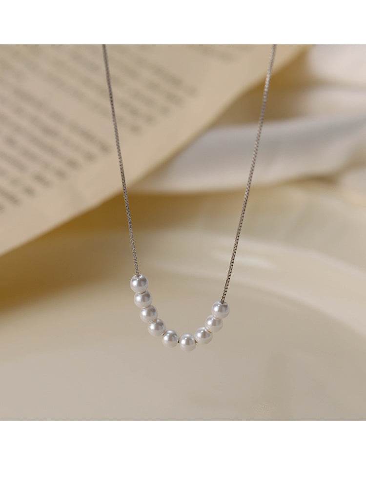 Buy Center 925 Silver Pearl Necklace for Women - Elegant Cold Style Clavicle Chain - Buy Center