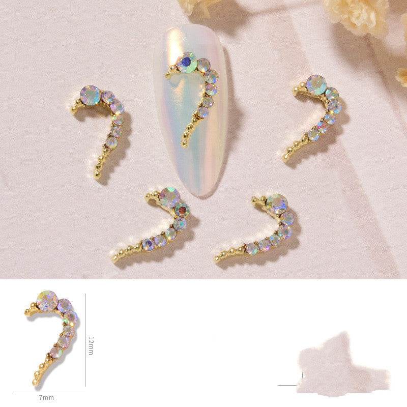 Love Heart Alloy Nail Art Decorations - Rhinestone Jewelry Set 2025 - Buy Center