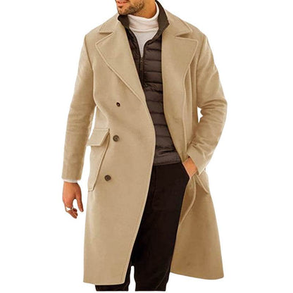 Thickened Woolen Men's Coat - Double Breasted, Stylish Colors for 2025 - Buy Center